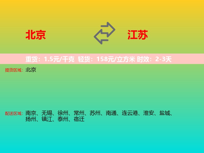 北京到江苏长途搬家