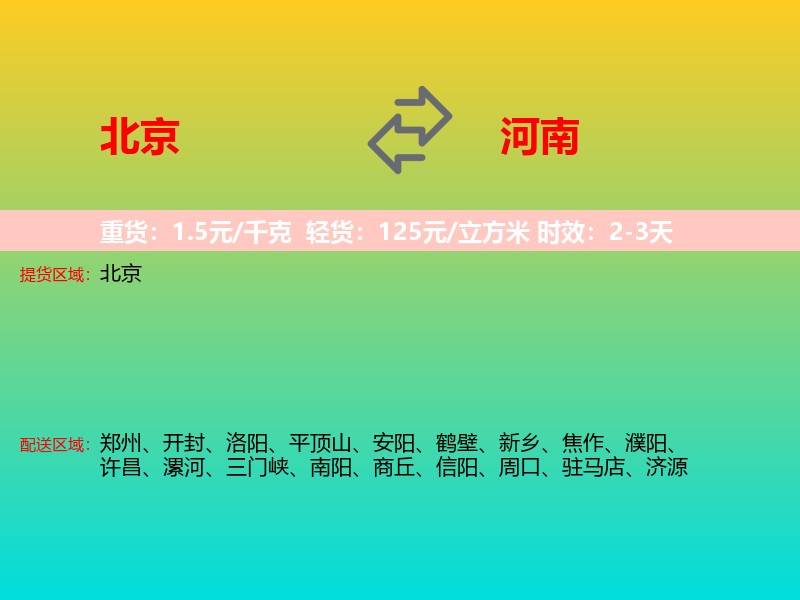 北京到河南长途搬家