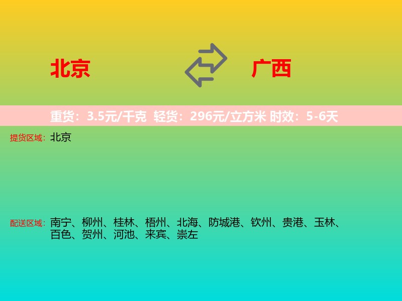 北京到广西长途搬家