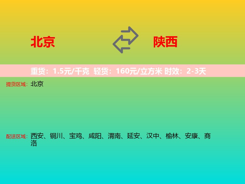 北京到陕西长途搬家