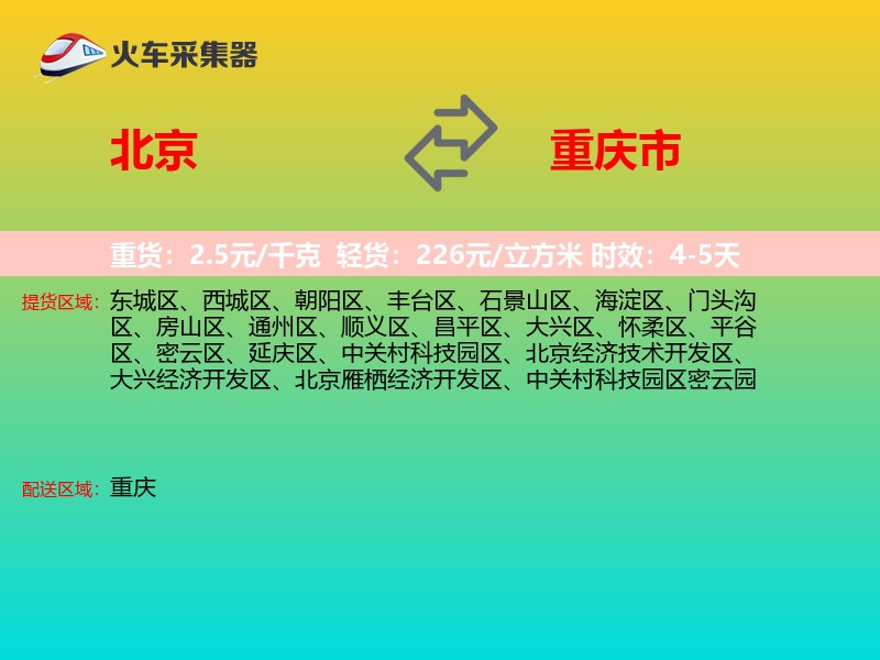 北京到重庆市轿车托运