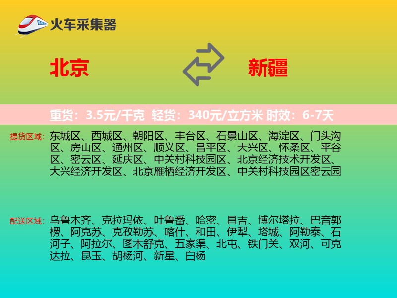 北京到新疆物流专线