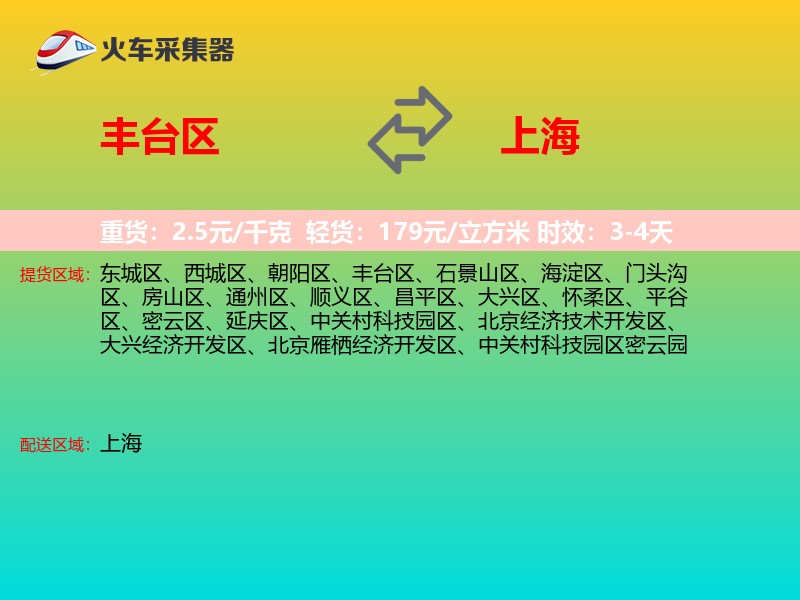 丰台区到上海物流专线