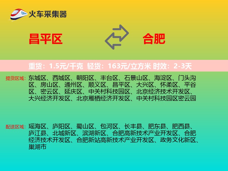 昌平区到合肥物流专线