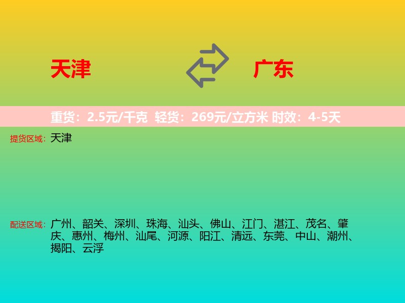 天津到广东长途搬家