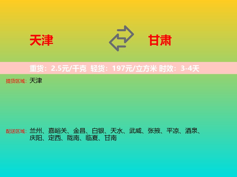天津到甘肃长途搬家