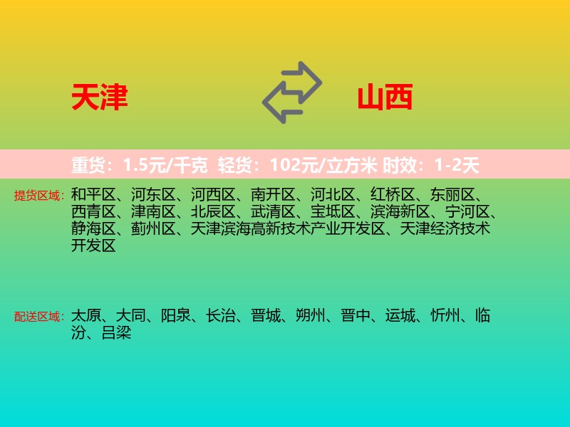 天津到山西长途搬家