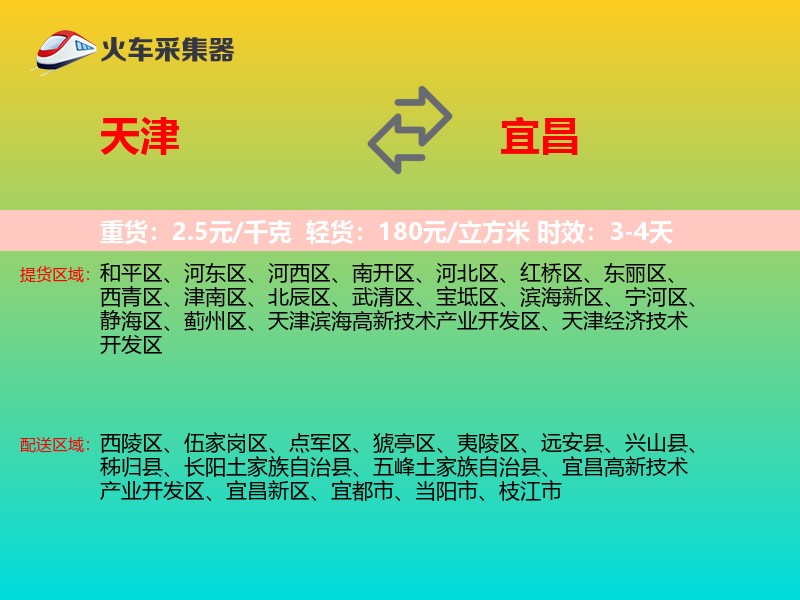 天津到宜昌物流专线