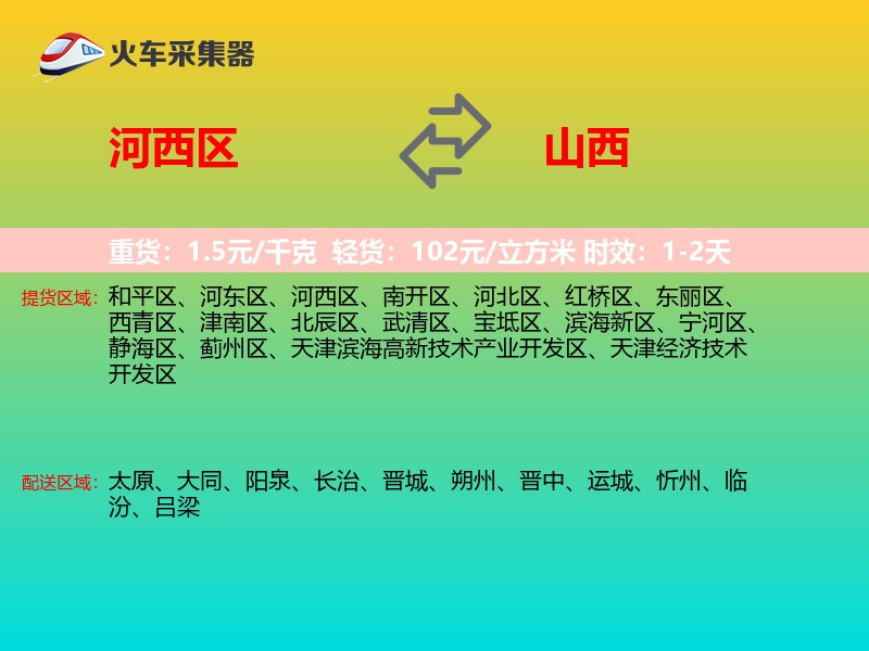 河西区到山西长途搬家