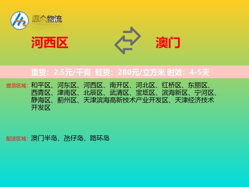 河西区到澳门长途搬家