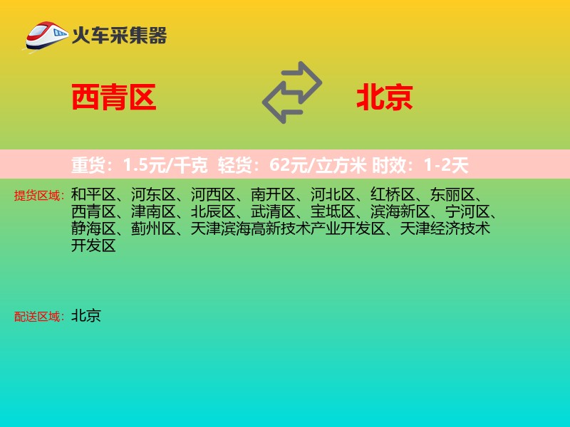 西青区到北京物流专线