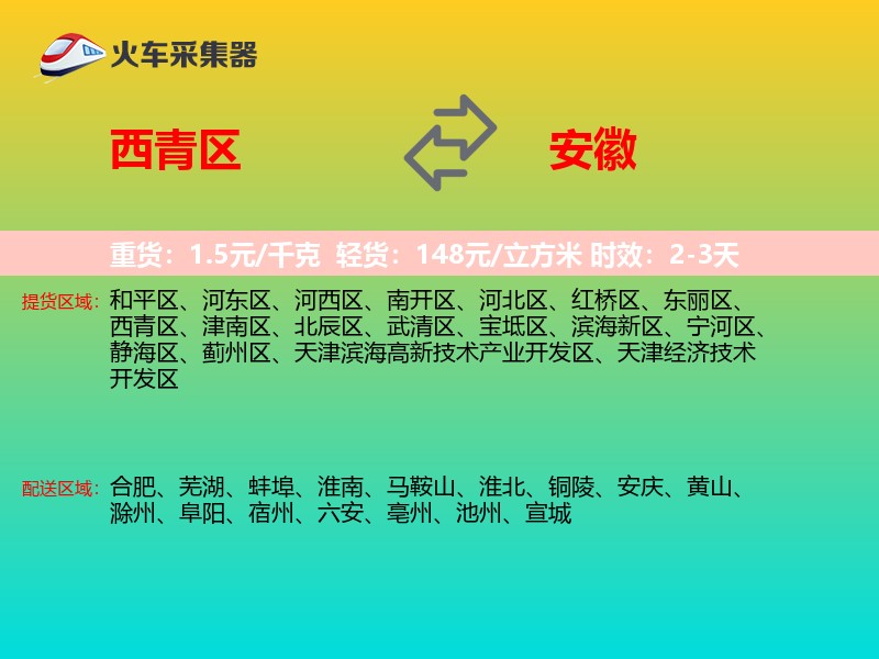 西青区到安徽物流专线