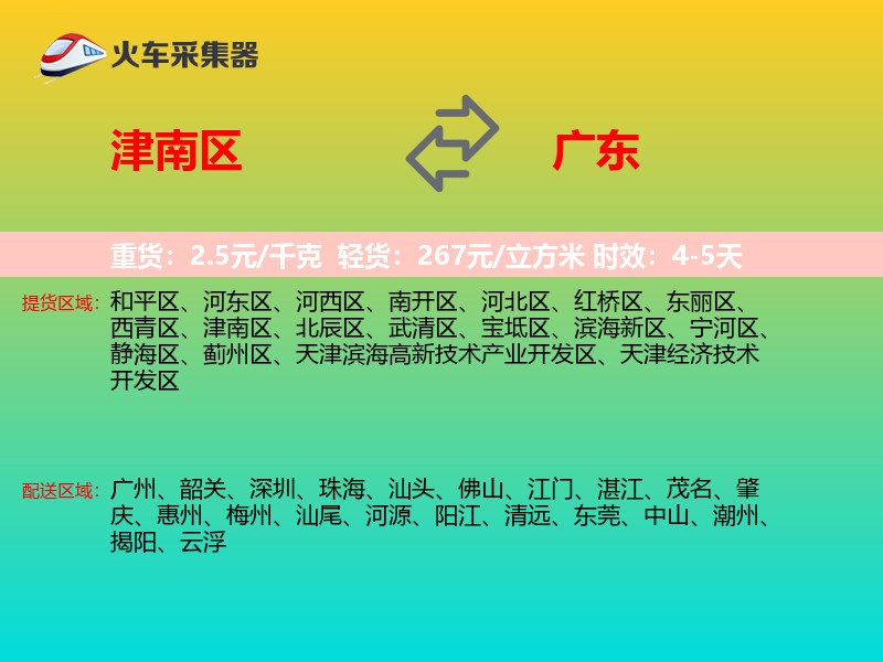 津南区到广东物流专线