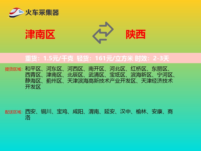 津南区到陕西物流专线