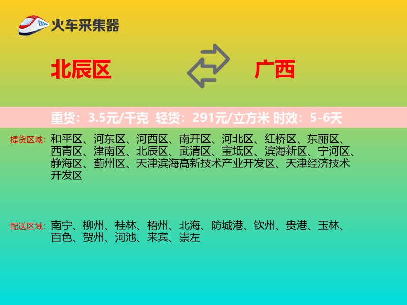 北辰区到广西物流专线