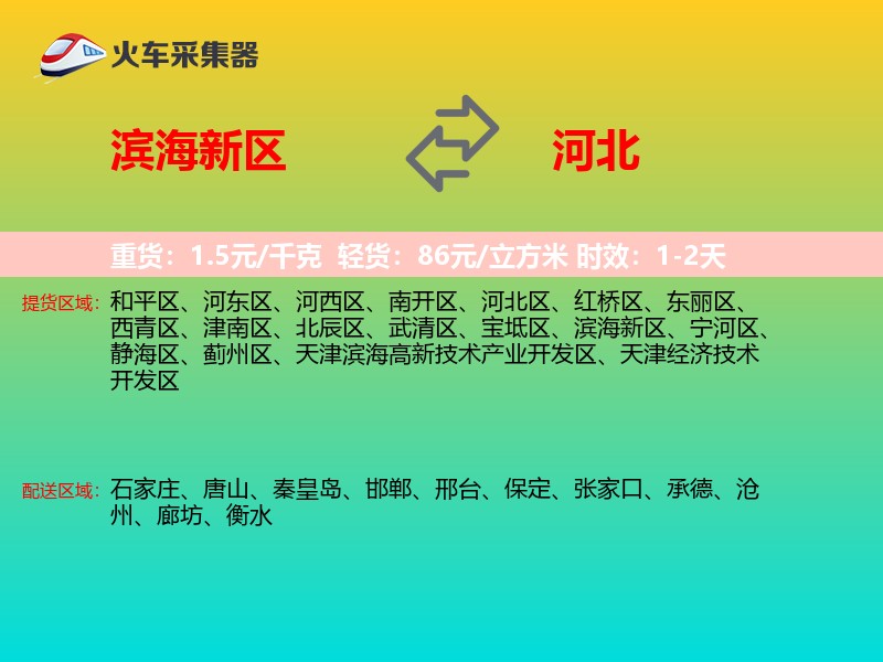 滨海新区到河北物流专线