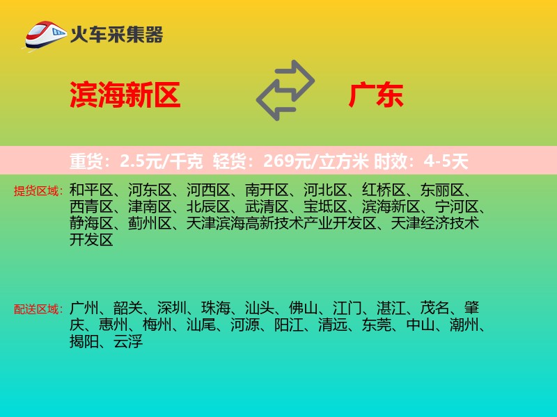 滨海新区到广东物流专线