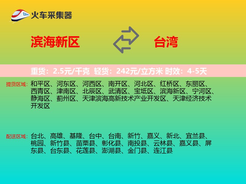滨海新区到台湾长途搬家