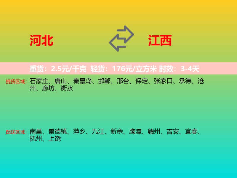 河北到江西长途搬家