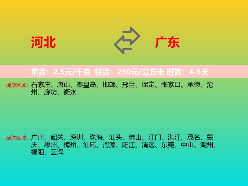 河北到广东长途搬家