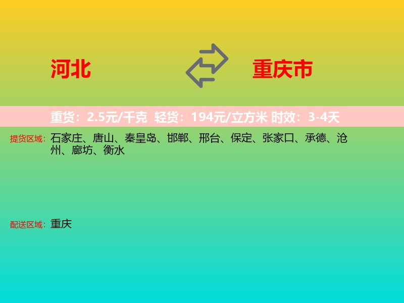 河北到重庆市长途搬家