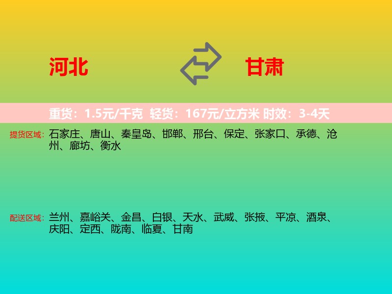 河北到甘肃长途搬家