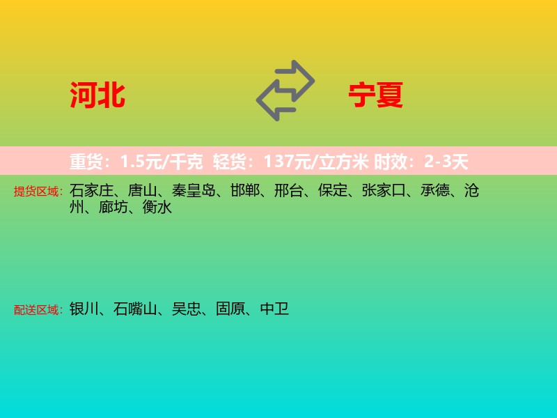 河北到宁夏长途搬家