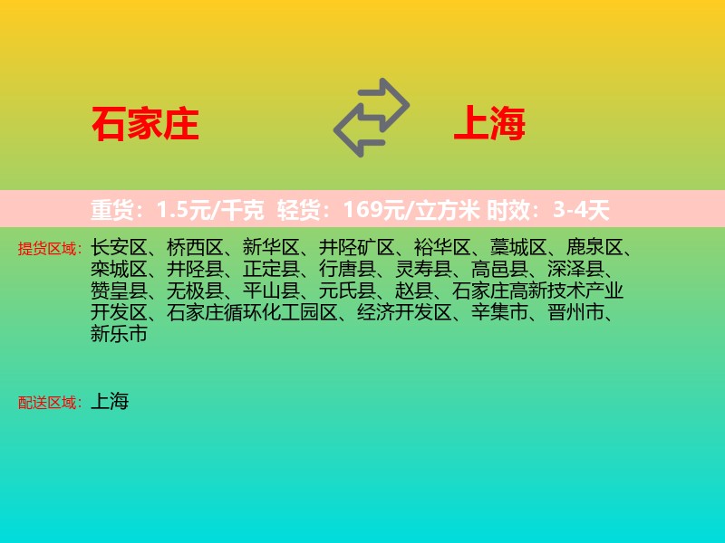 石家庄到上海长途搬家