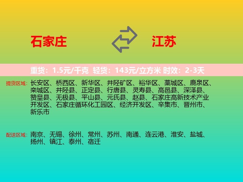 石家庄到江苏长途搬家