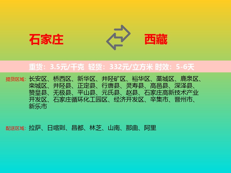 石家庄到西藏长途搬家