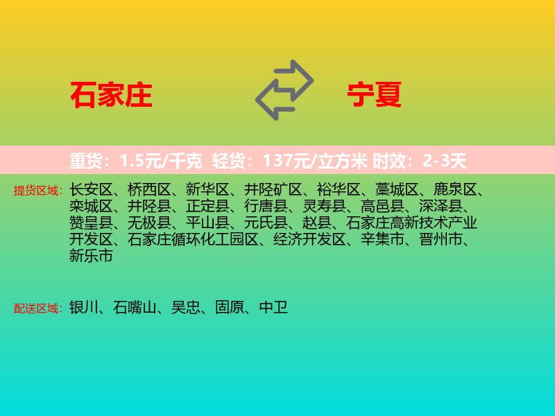 石家庄到宁夏长途搬家