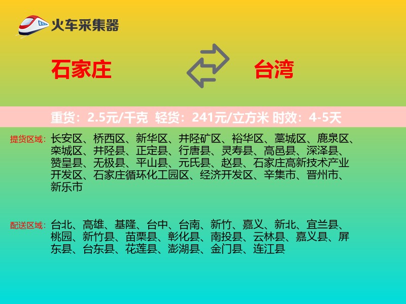 石家庄到台湾轿车托运