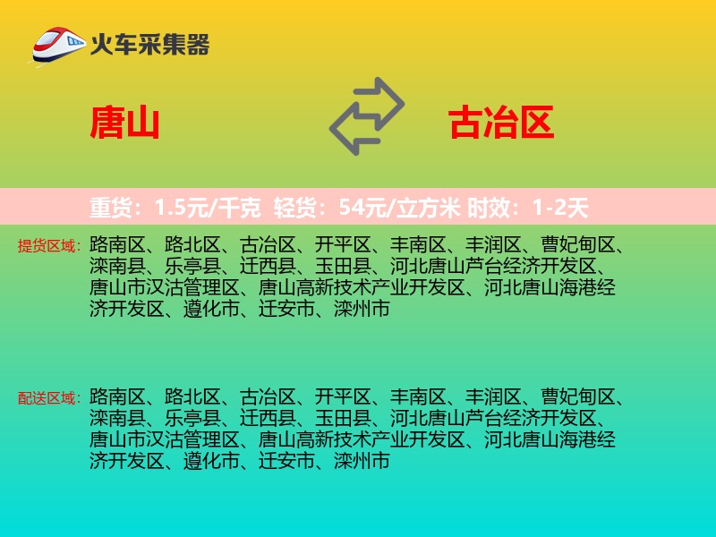 唐山到古冶区物流专线