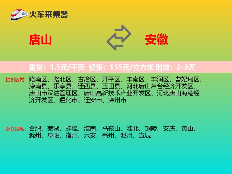 唐山到安徽物流专线