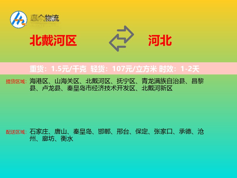 北戴河区到河北物流专线