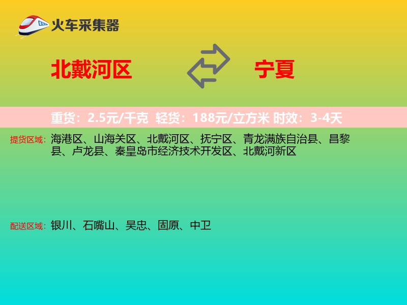 北戴河区到宁夏长途搬家