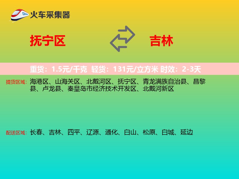 抚宁区到吉林长途搬家