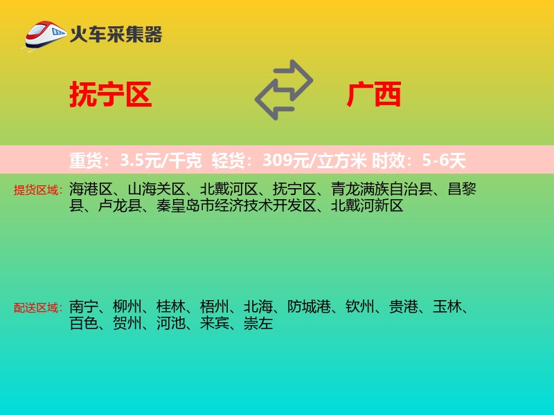 抚宁区到广西物流专线