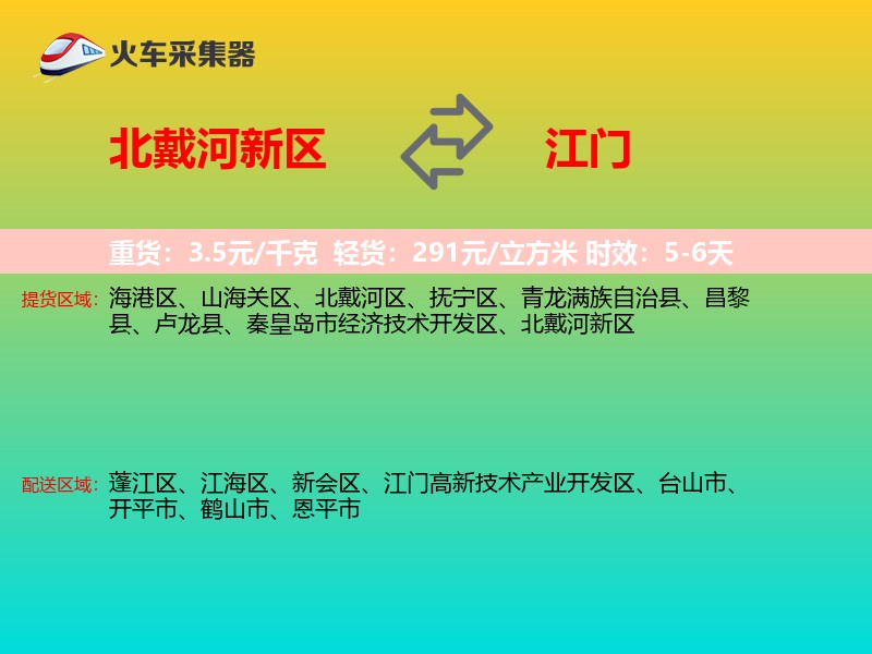 北戴河新区到江门物流专线