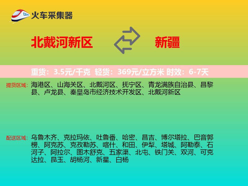 北戴河新区到新疆长途搬家