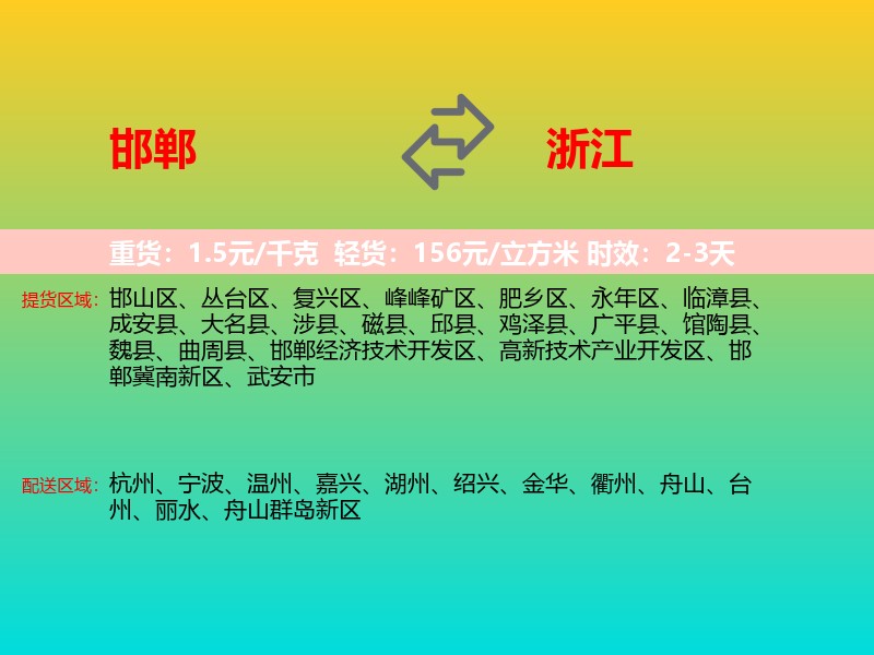 邯郸到浙江长途搬家