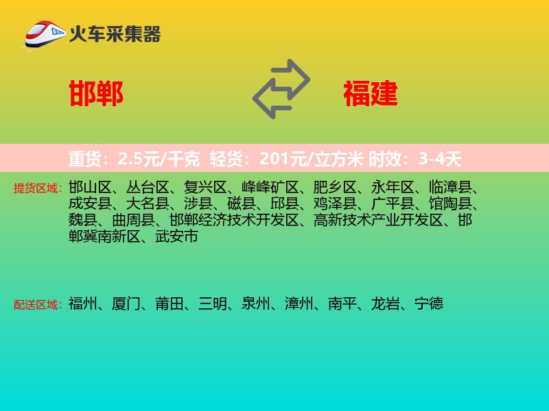 邯郸到福建物流专线
