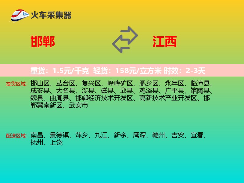 邯郸到江西物流专线