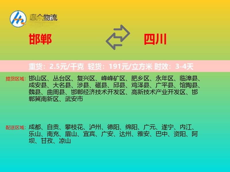 邯郸到四川长途搬家