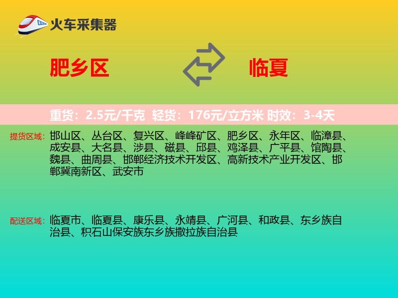肥乡区到临夏物流专线
