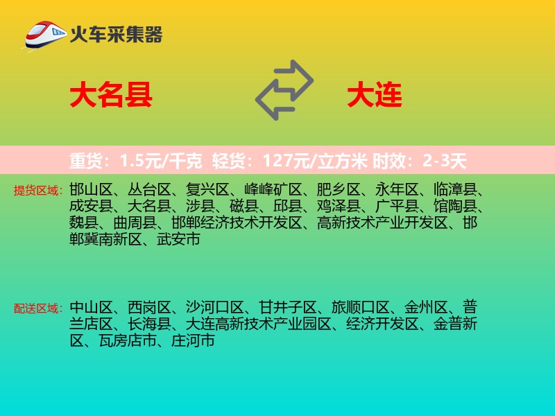 大名县到大连物流专线