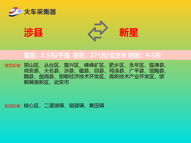 涉县到新星物流专线