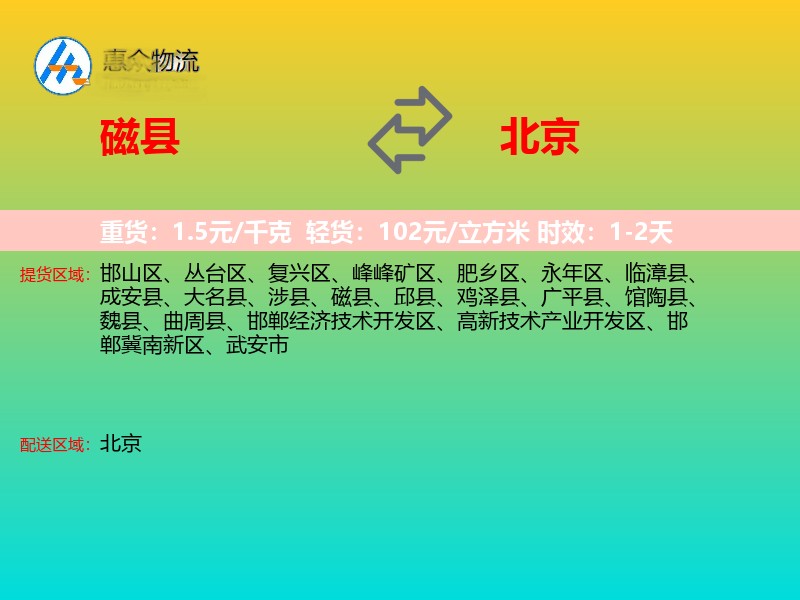 磁县到北京轿车托运