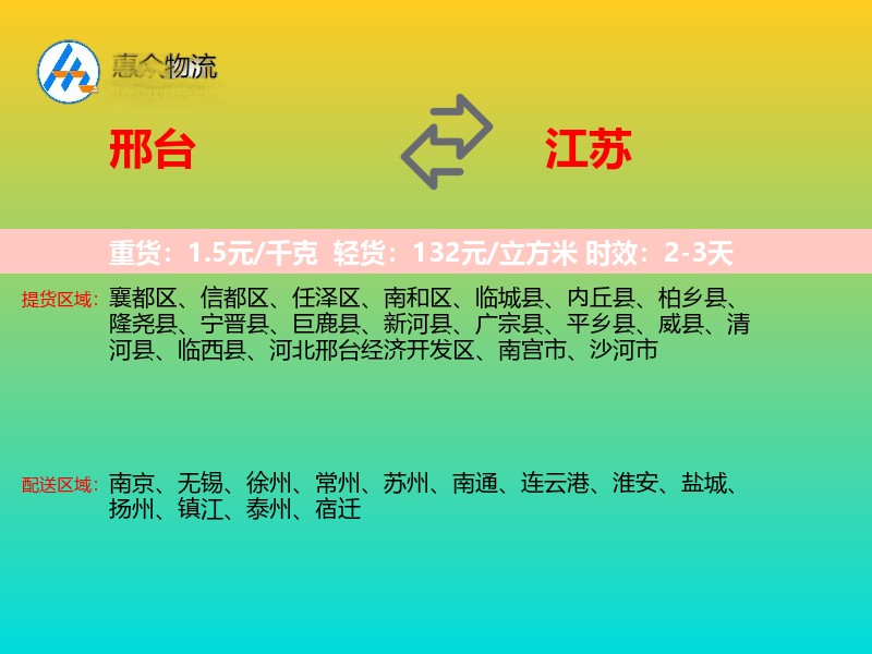 邢台到江苏长途搬家