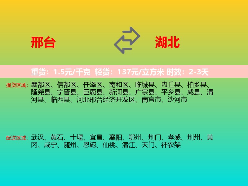 邢台到湖北长途搬家